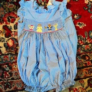 Smocked beauty and the beast bubble. Two sizes available